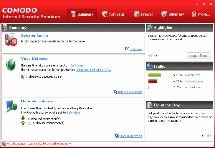 comodo internet security vs antivirus