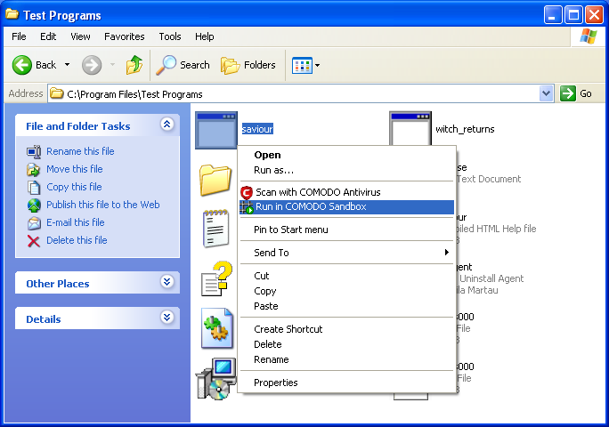 Vista Sandbox Folder