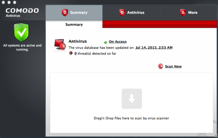 comodo antivirus management console