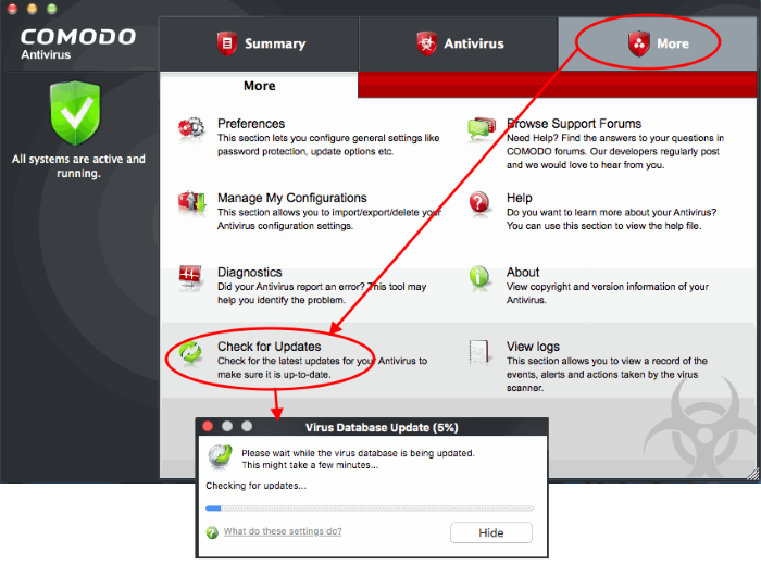 Comodo virus removal