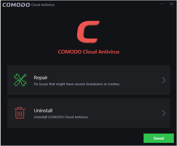 comodo antivirus removal