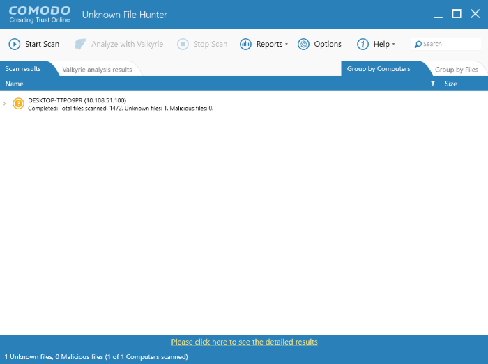 Scan Results, Scan Computer For Virus, Comodo Valkyrie Analysis