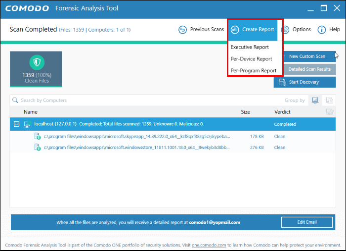 Scan Results, Scan Computer For Virus, Comodo Valkyrie Analysis