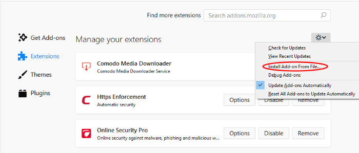 Install Dragon web extension for Firefox