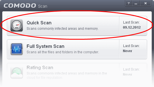 Run a Quick Scan, Scan My PC, Virus Scan, Removal | Internet Security v6.2