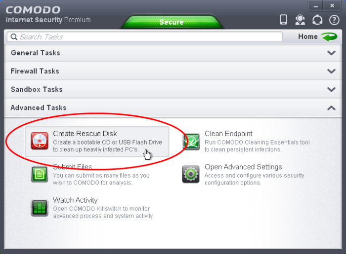 Downloading Comodo Rescue Disk, Virus Rescue,Bootable Internet Security v6.2