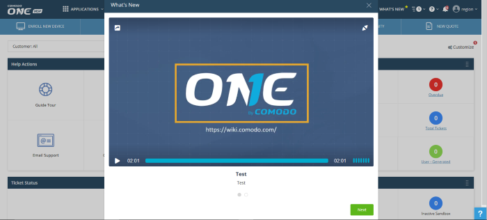C1 Administrative Console, IT Managed Support Services, Comodo One, COMODO