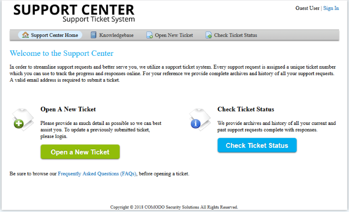 Configure Your Support Center Page Support Ticket System C1