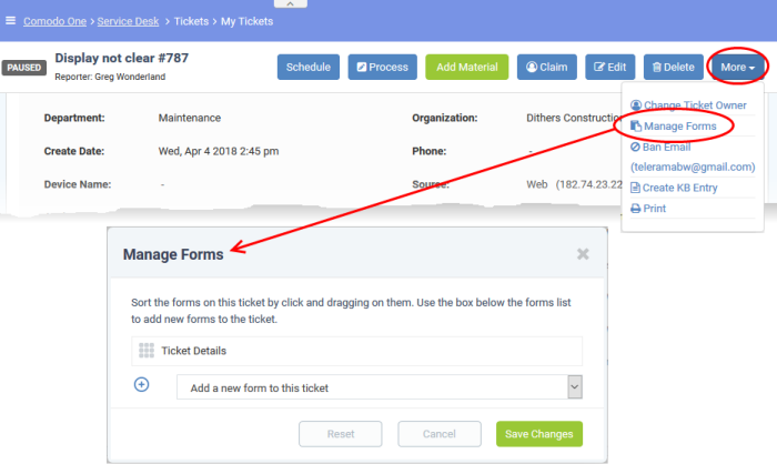 Ticket Details Support Ticket System Desk Ticketing System Dragon Service Desk