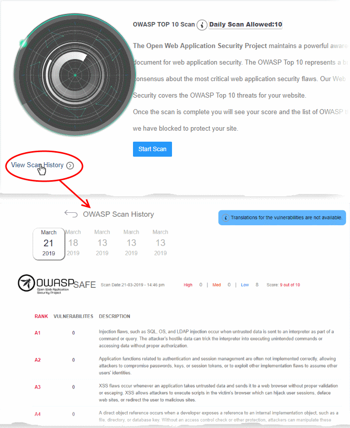 Owasp Top 10 Vulnerability Scans Web Vulnerability Scanner Comodo