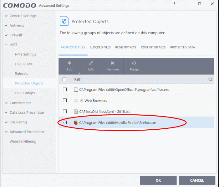 Protected Files, PC Files, Folders From Malicious Software | COMODO