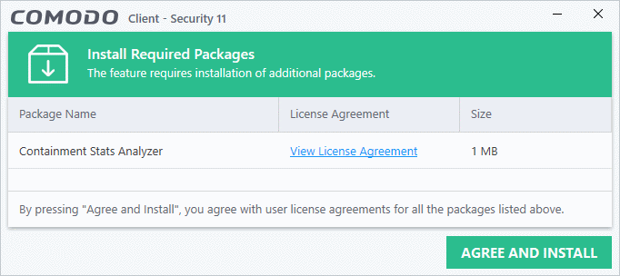 Containment Statistics Yzer Comodo Client Security