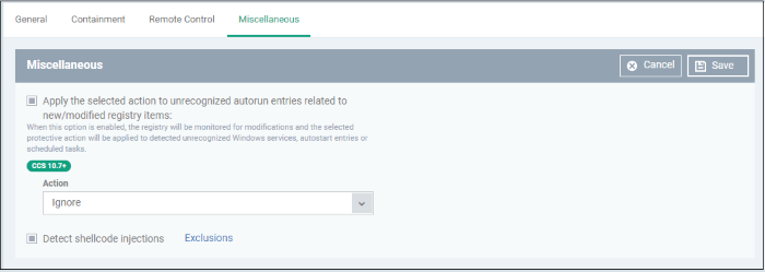 miscellaneous settings security manager endpoint manager miscellaneous tasks