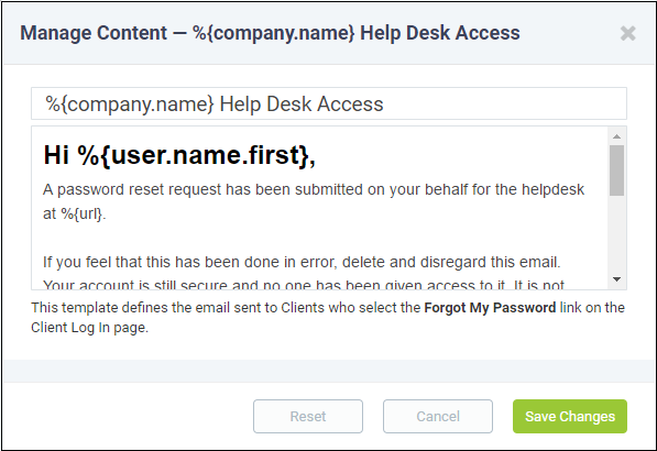 Access Control Settings Ticket Support System Itarian Service