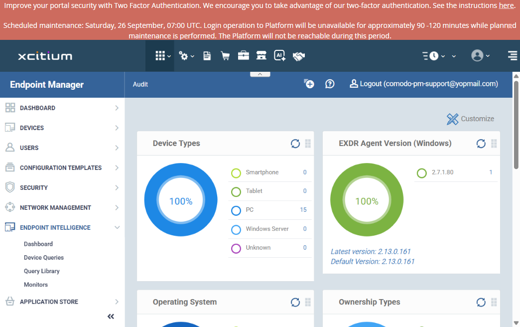 Endpoint Intelligence in the left sidebar