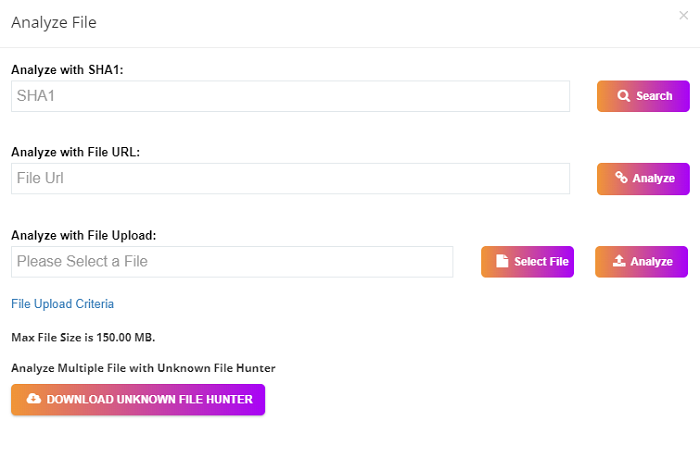 How to use Unknown File Hunter